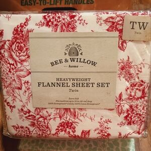 Heavyweight Flannel Sheet Set - Red Floral